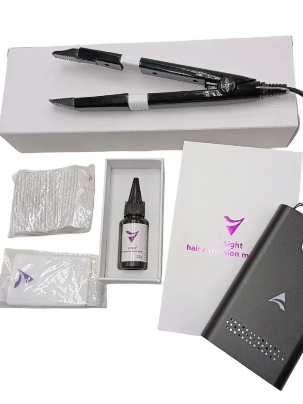 V Light Hair Extension Kit for 100% Human Hair with clear Glue Set V LIGHT Hair